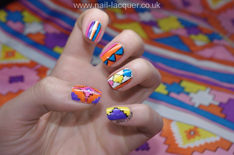 Abstract Aztec Nails | Chelsea K.'s (chelseasgetnailed) Photo | Beautylish