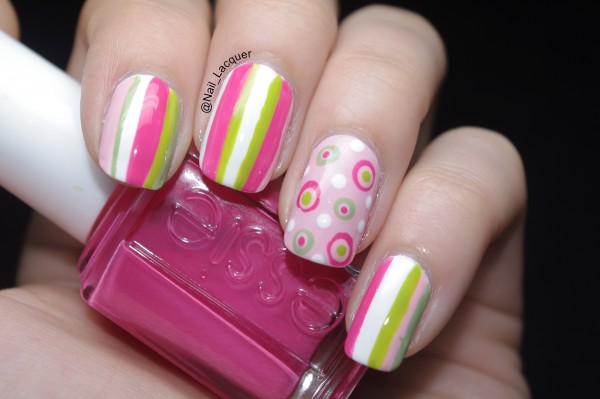 Stripes and polka dots nail art - Nail Lacquer UK