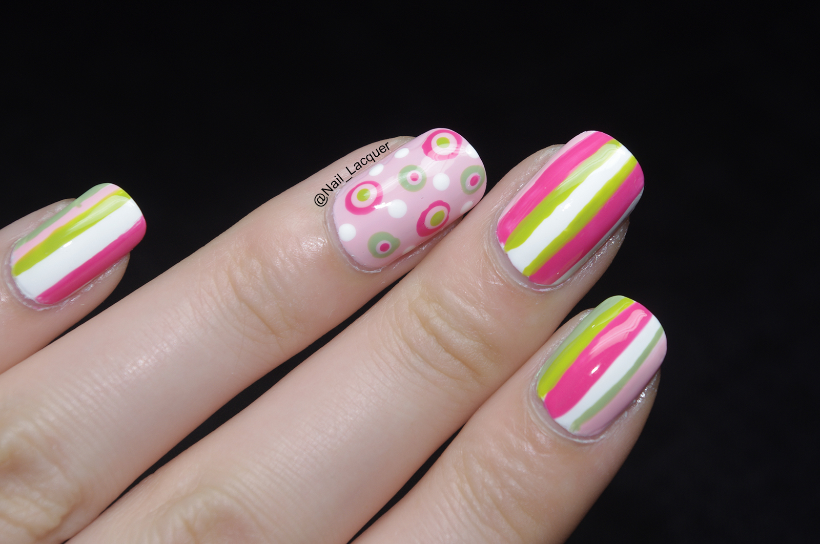 Polka Dot and Stripes Nail Art Tips - wide 3