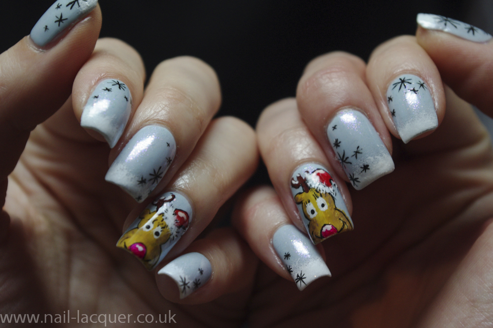 Reindeer Nail Art with Gems - wide 3