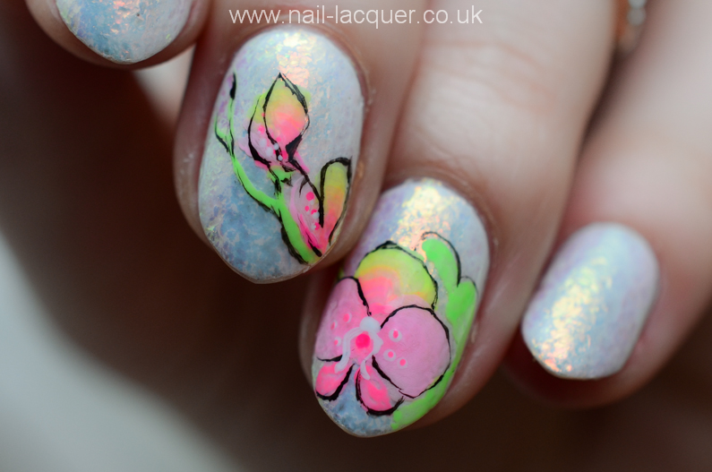 Orchid Flower Nail Art Designs - wide 1