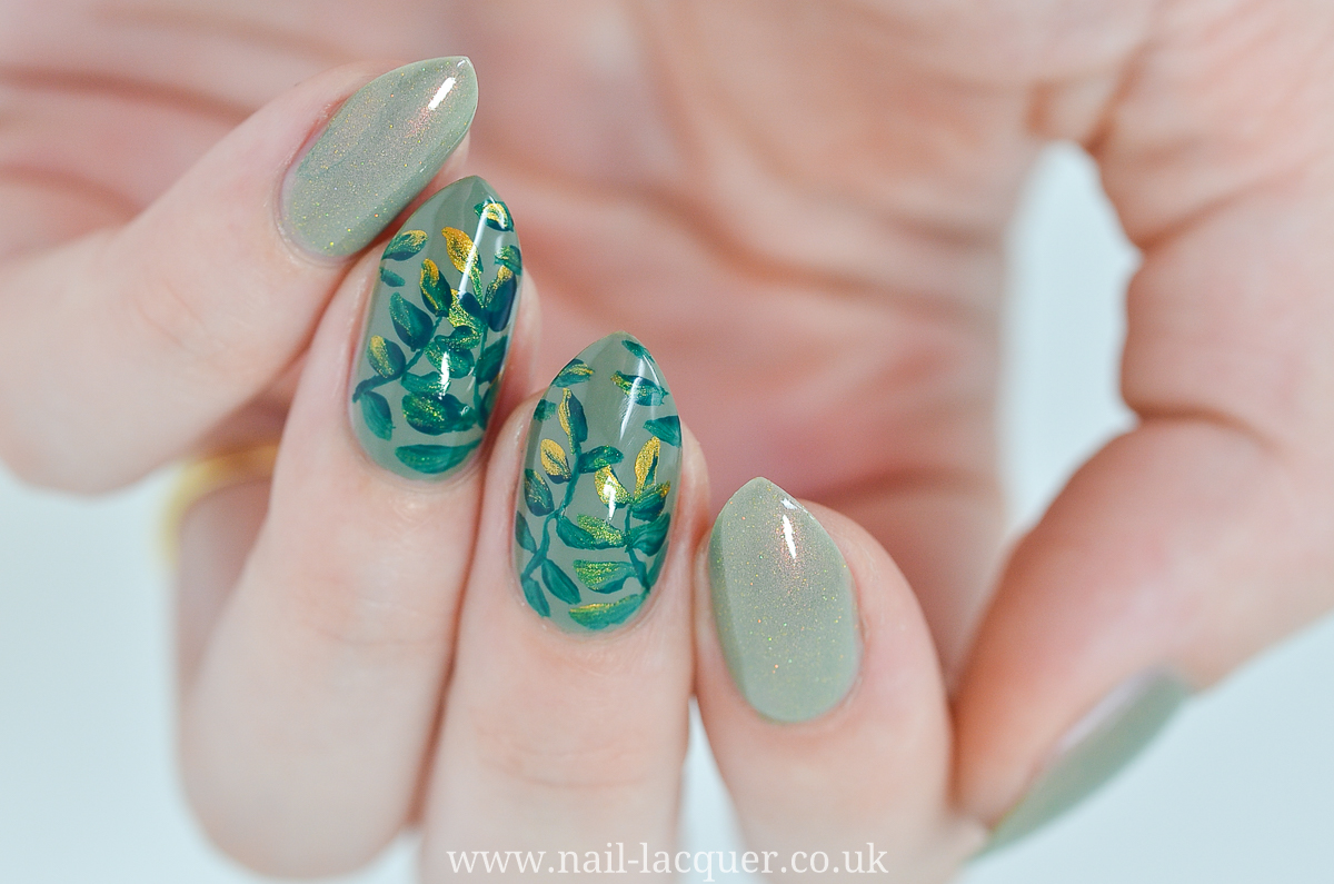 Leaf Print Nail Art - wide 2