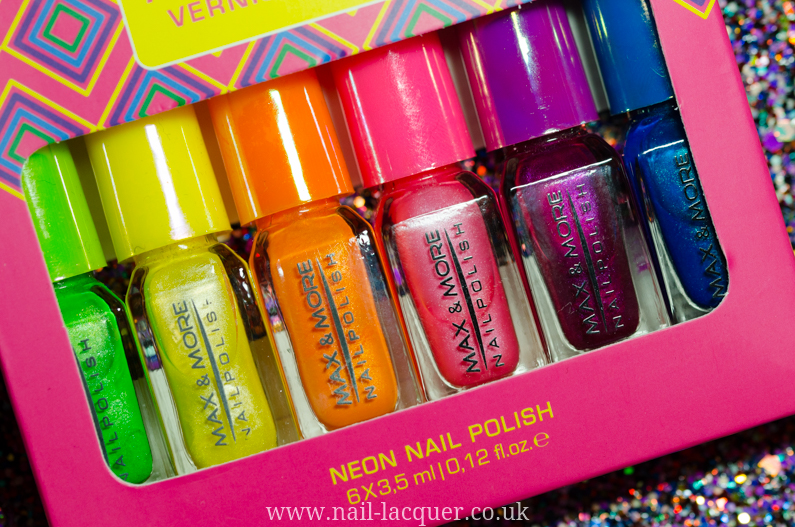 Max & More Neon Nail Polish review and swatches by Nail Lacquer UK